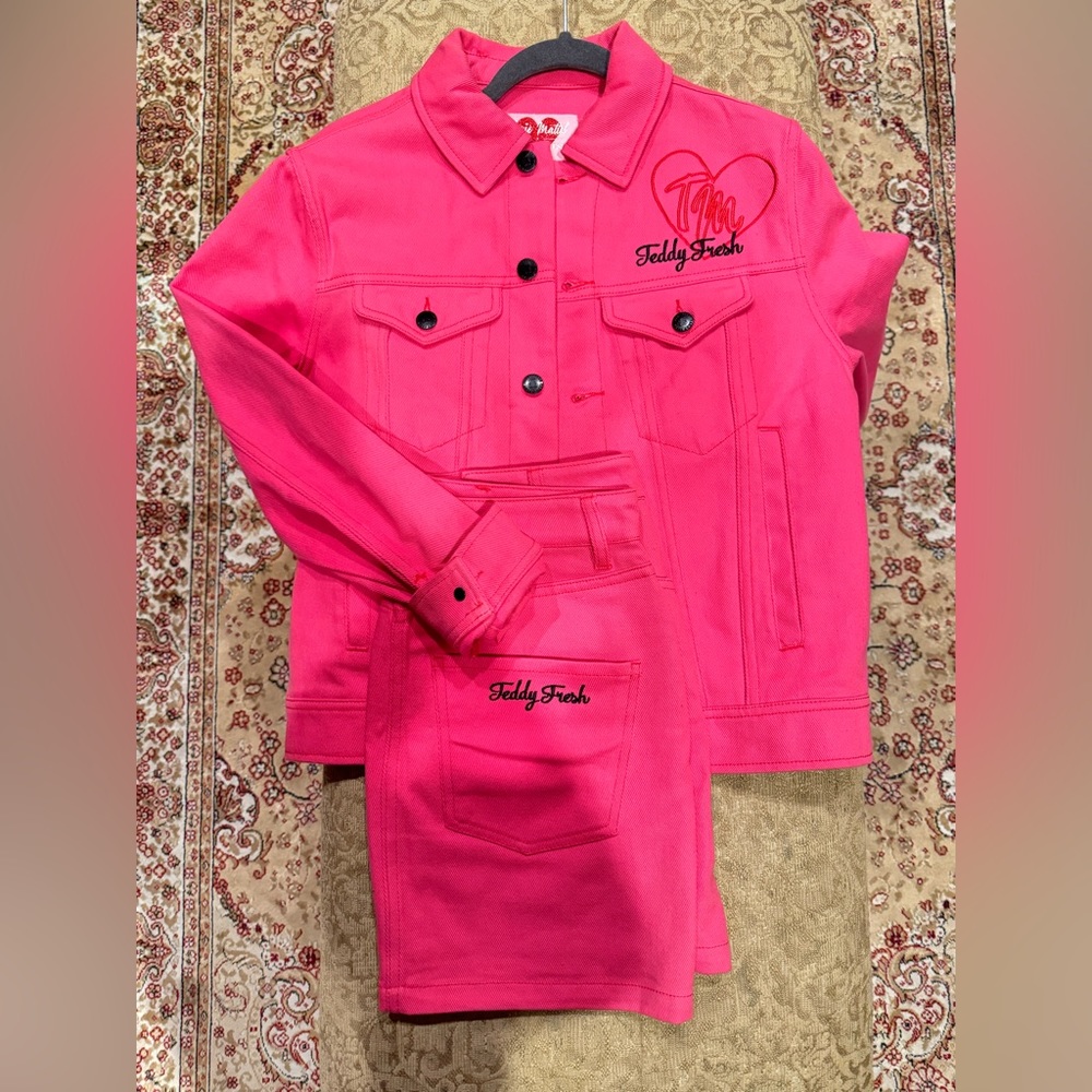 Teddy Fresh x Trixie Mattel Twill Jacket & Mini Skirt Pink